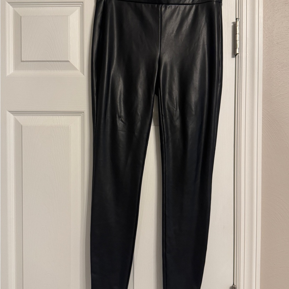 LOFT Black Faux Leather Pants